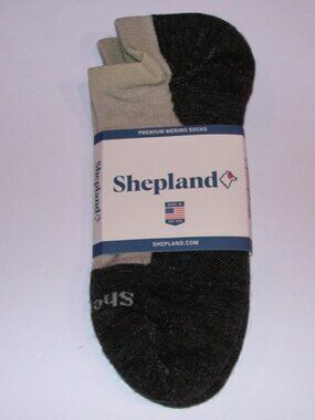 Shepland Lightweight Merino Wool Low Height Unisex Socks Men's Large NWT Stone